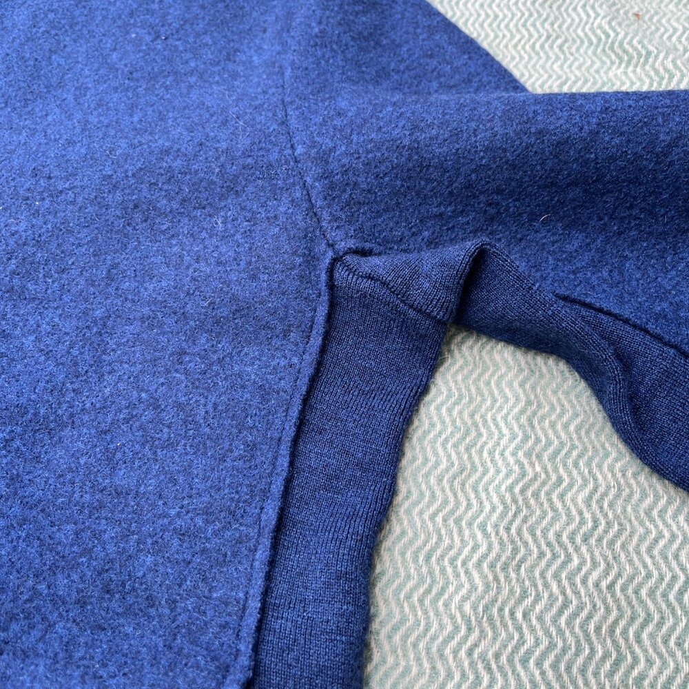 Boiled wool deep navy/deep purple button down v-neck jacket, elastic sides L! - Picture 11 of 16